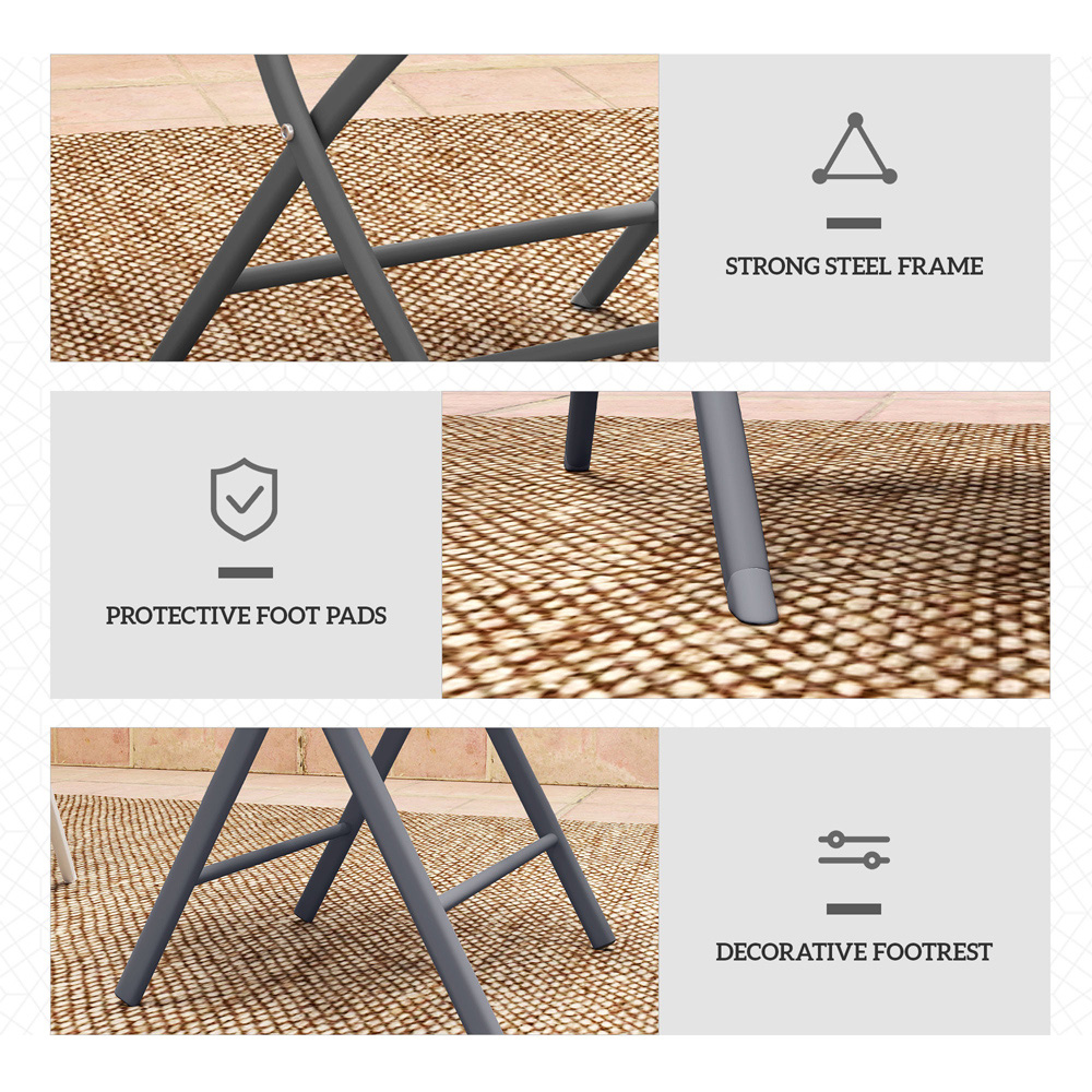 Outsunny 2 Seater Glass Top Bistro Set Grey Image 5