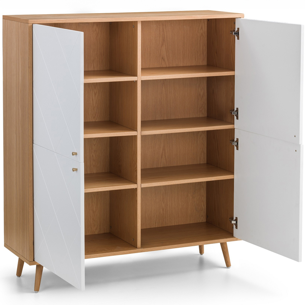 Julian Bowen Moritz 4 Door Oak and White Cabinet Image 5