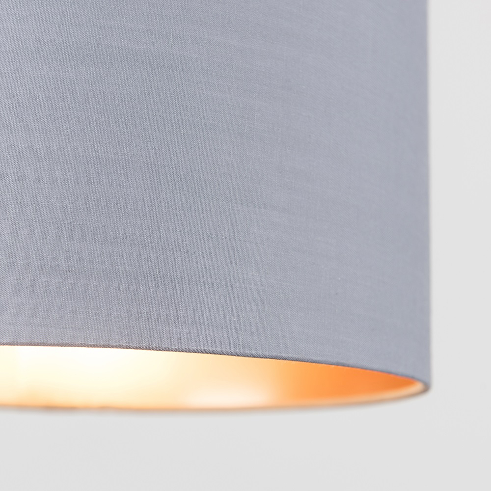 ValueLights Reni Grey with Metallic Copper Ceiling Drum Lamp Shade Small Image 3