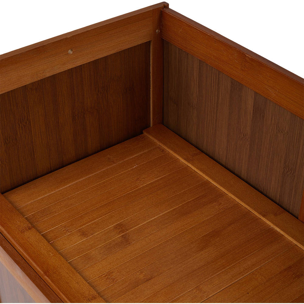 Living and Home 4 Door Dark Brown Bamboo Shoe Cabinet Image 5