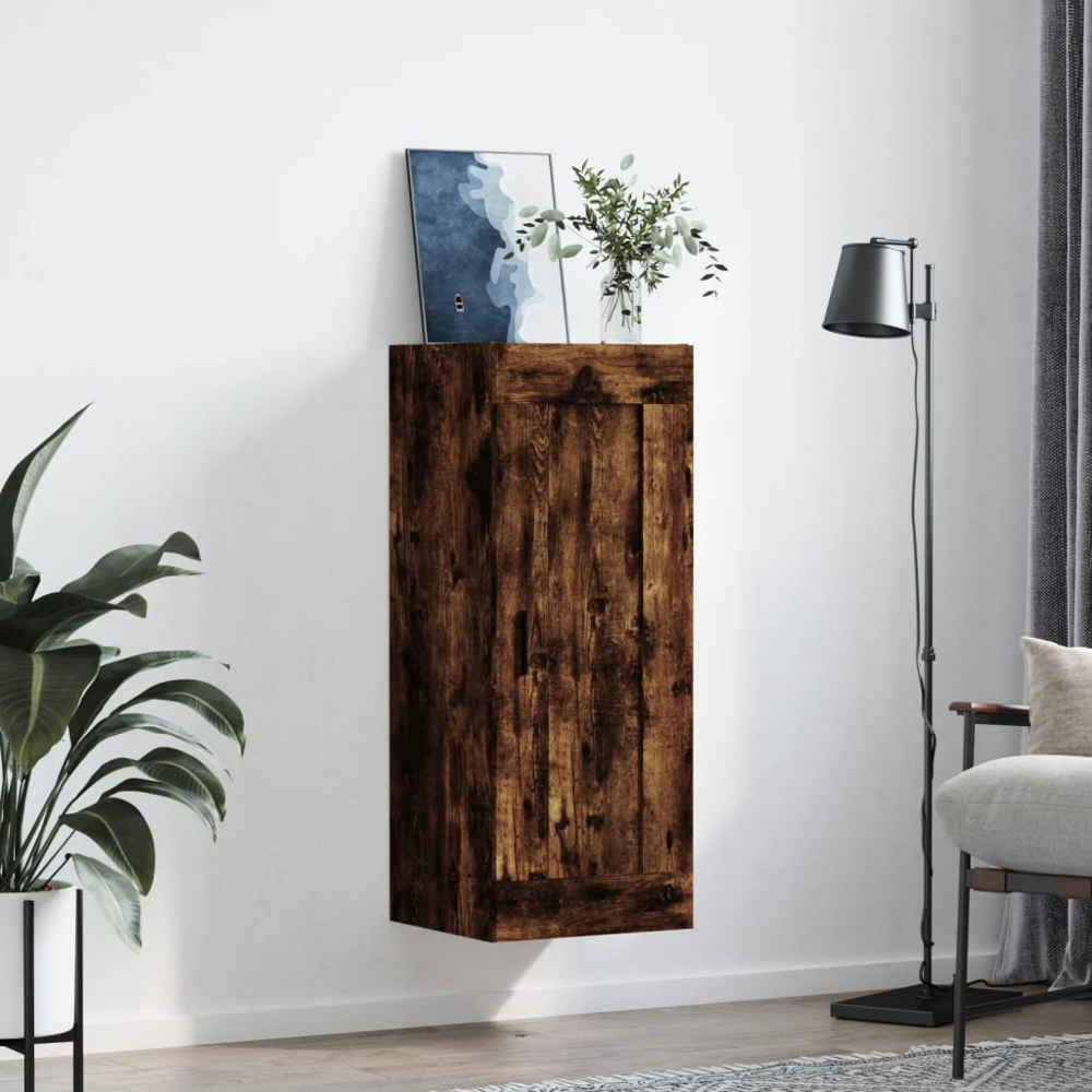vidaXL Single Door Smoked Oak Wall Mounted Cabinet Image 3