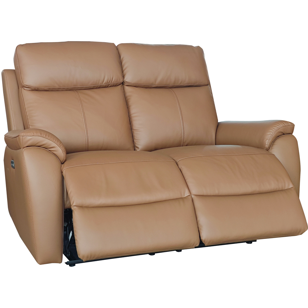Aspire Kingsmere 2 Seater Tan Leather Power Recliner Sofa Image 3