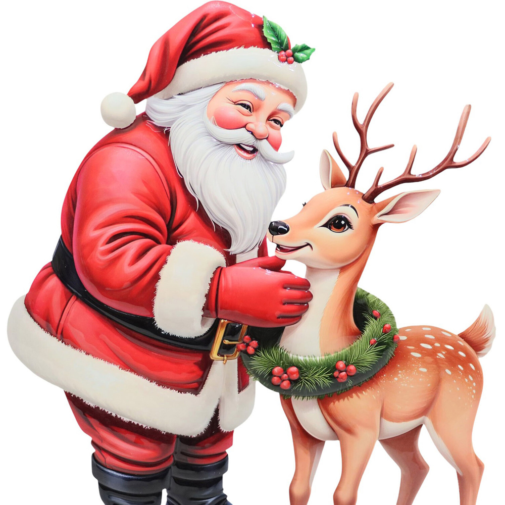 Santa and Reindeer Stake Image 2