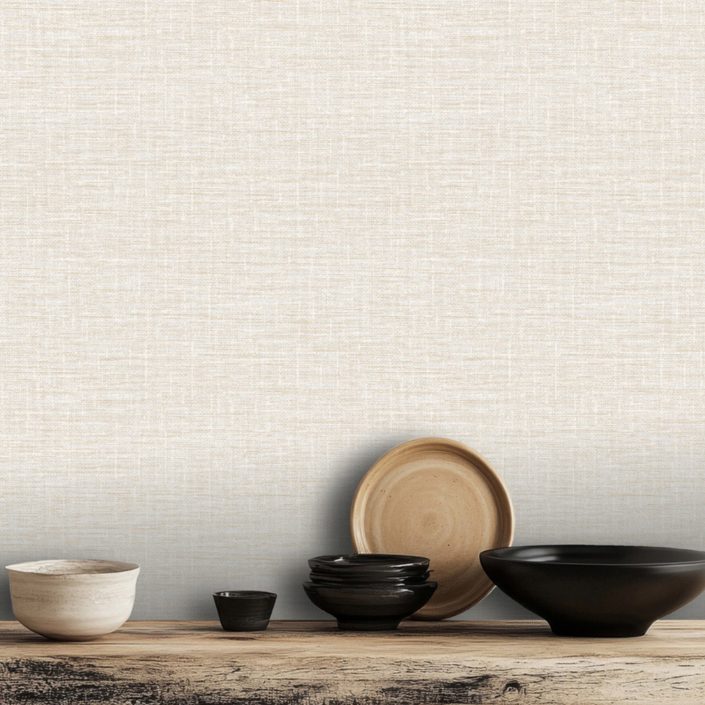 Design ID Hessian Beige and Silver Wallpaper Image 2