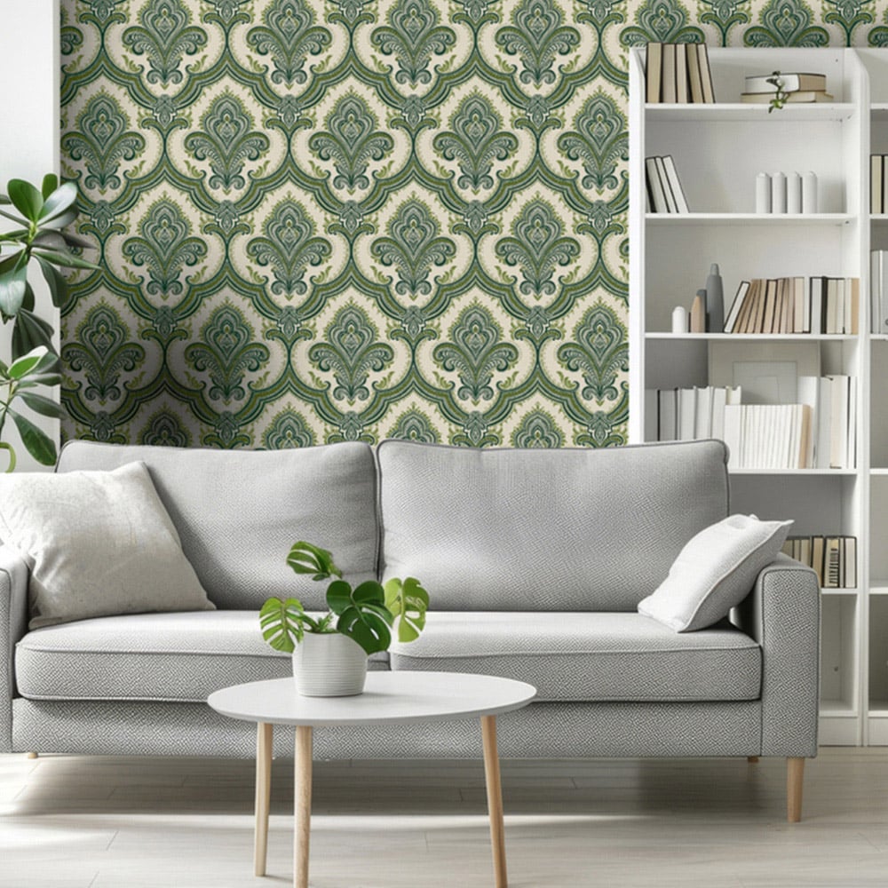 Design ID Damask Green Wallpaper Image 5