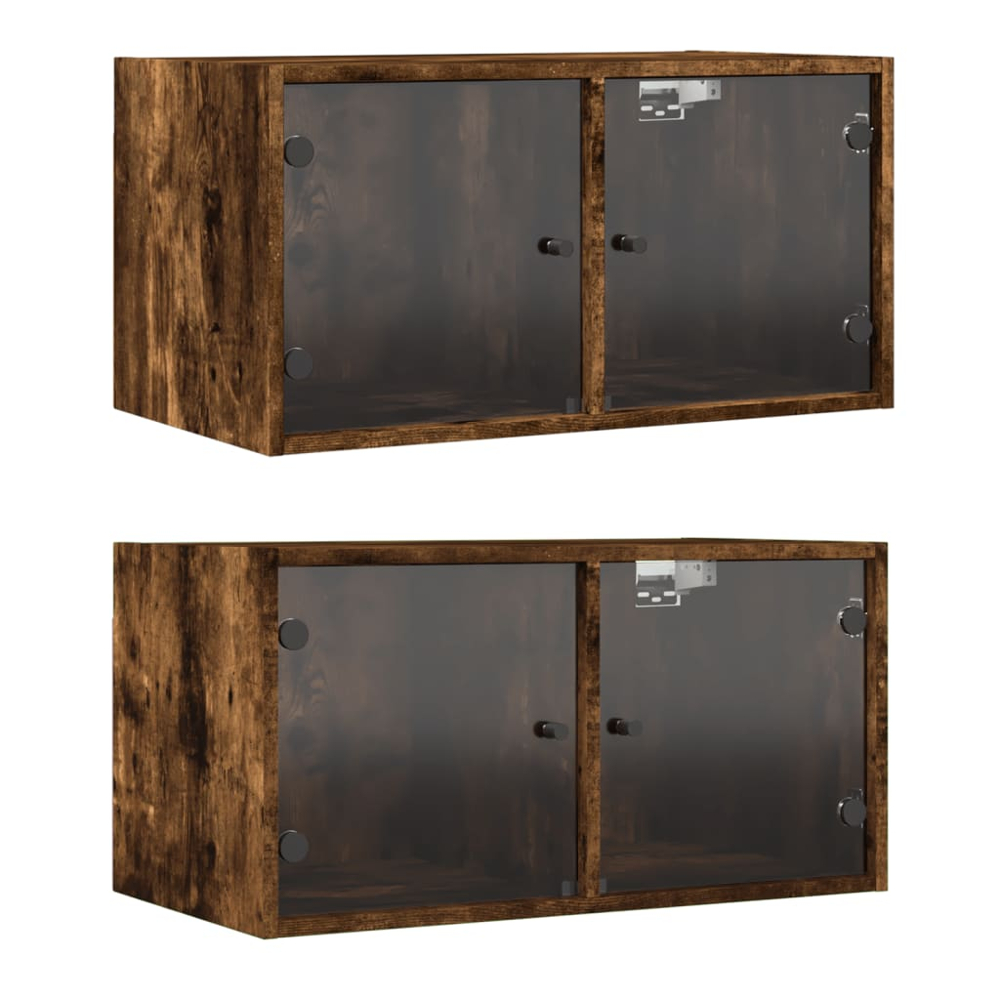 vidaXL 2 Door Brown Wall Cabinet Set of 2 Image 2