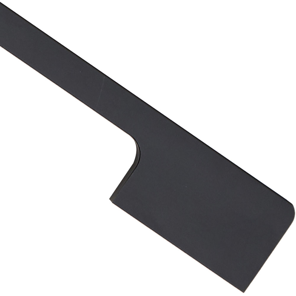 Living and Home Matte Black Minimalist Trapezoid Metal Furniture Handle 15cm Image 5