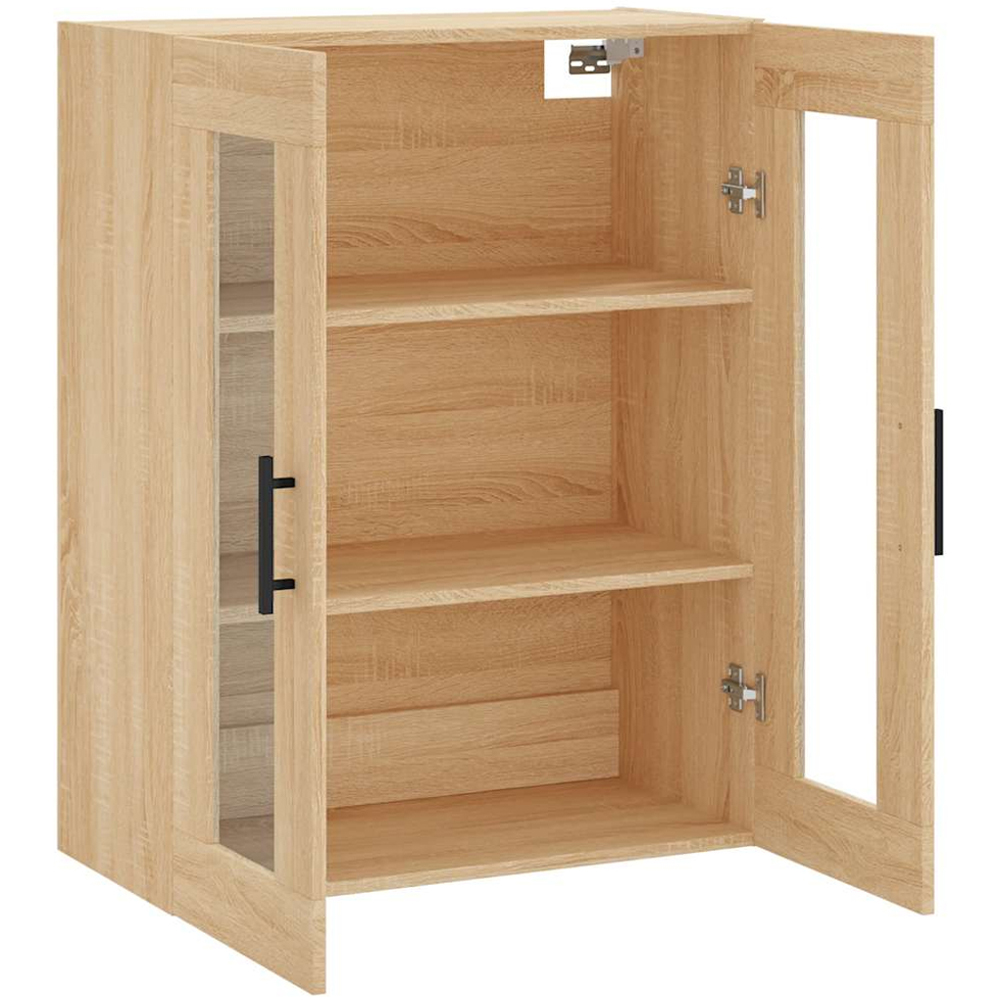 vidaXL 2 Glass Door Sonoma Oak Wall Mounted Storage Cabinet Image 4