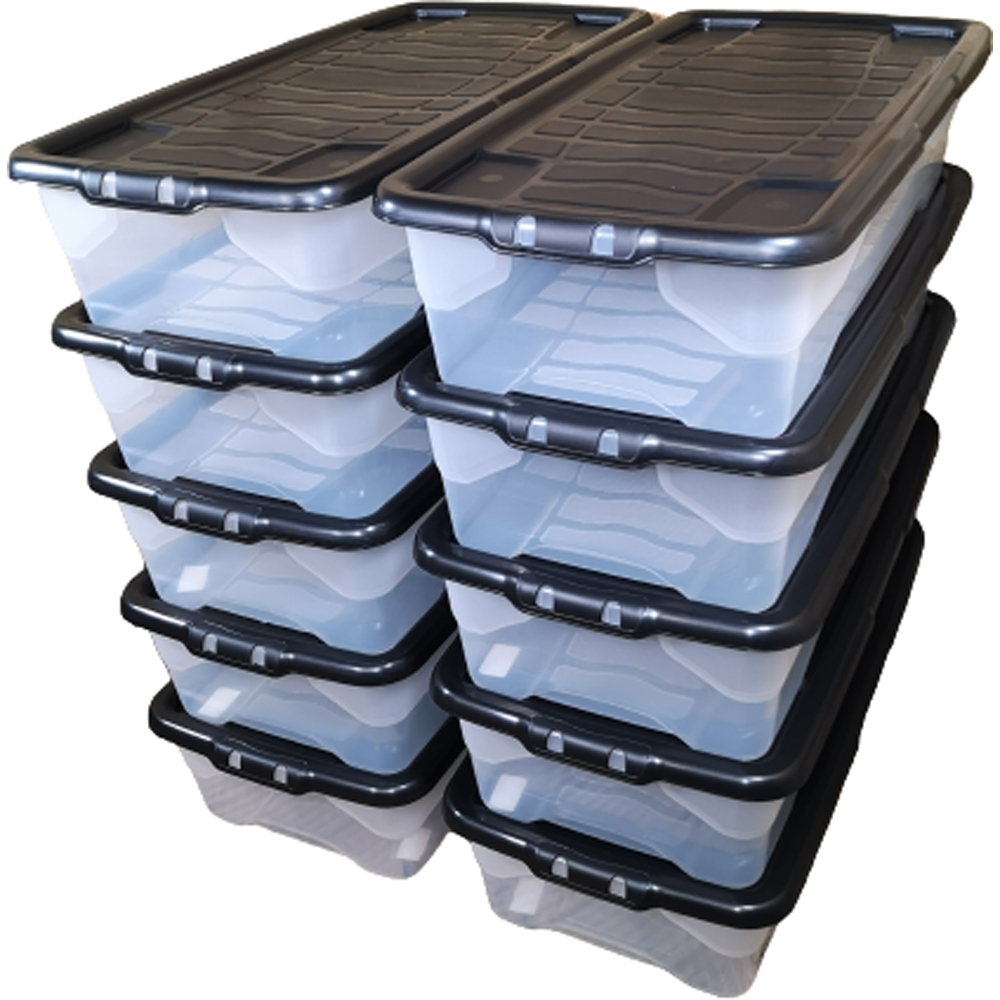 Samuel Alexander 42L Under Bed Storage Box with Lid 10 Pack Image 1