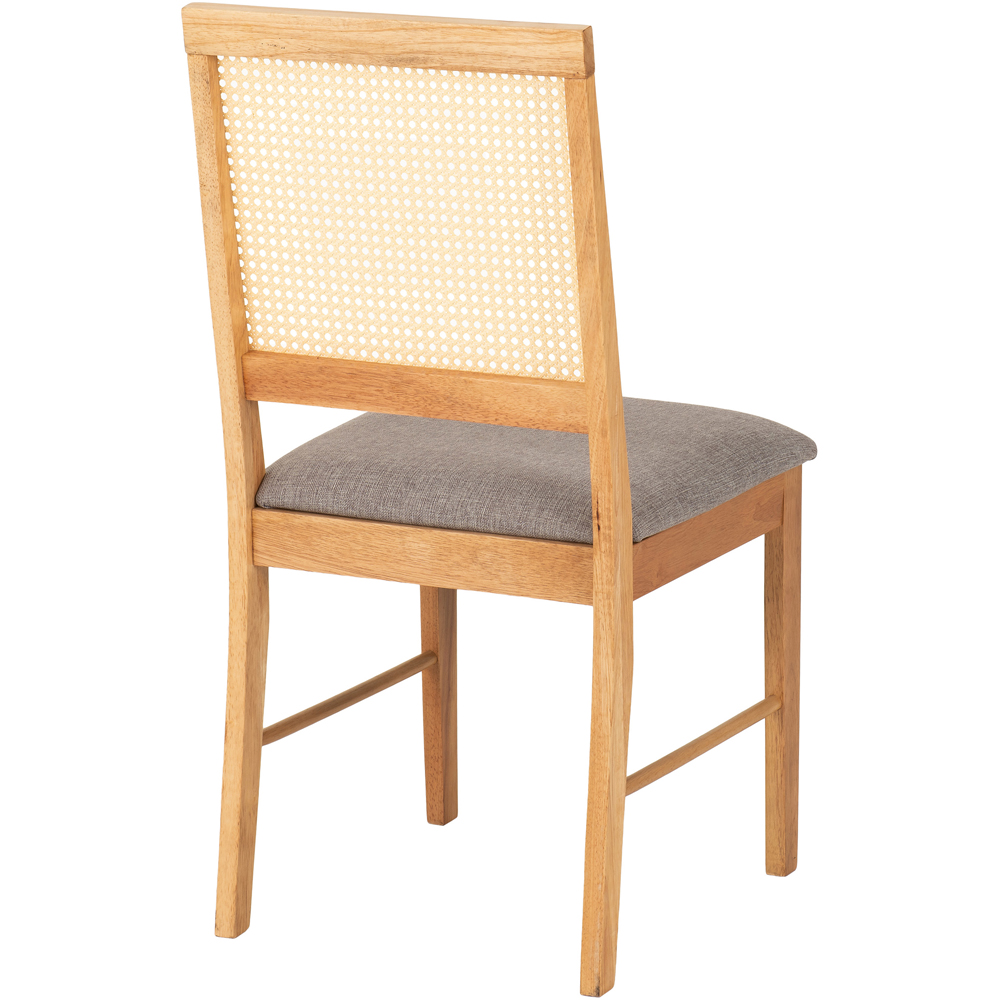 Seconique Ellis Set of 2 Grey Fabric Oak Effect Dining Chair Image 7