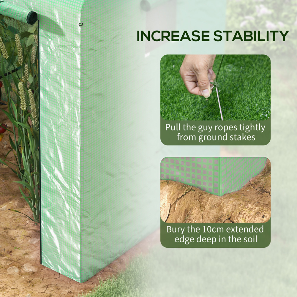Outsunny Green Plastic 4.5 x 6.5ft Walk In Greenhouse Image 7