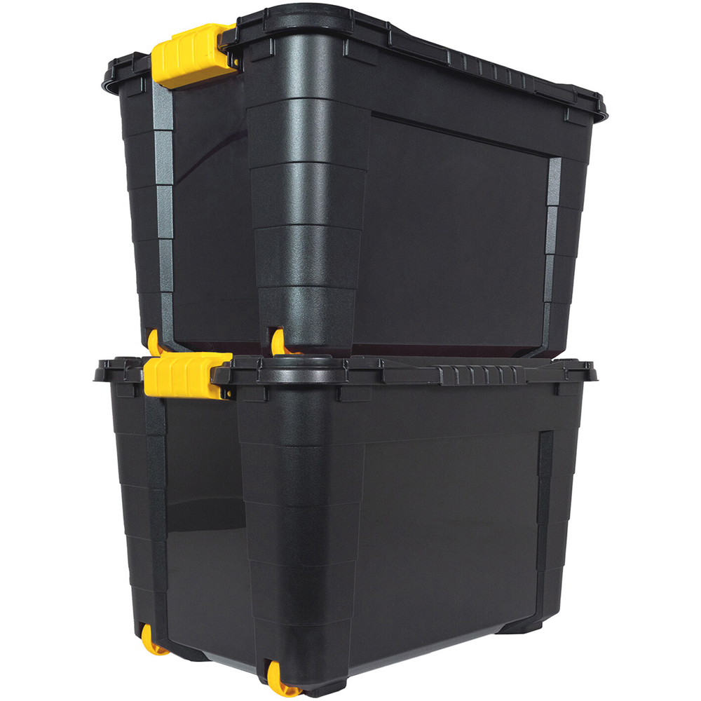 Flip and Store Box with Lid Black 60l Image 3
