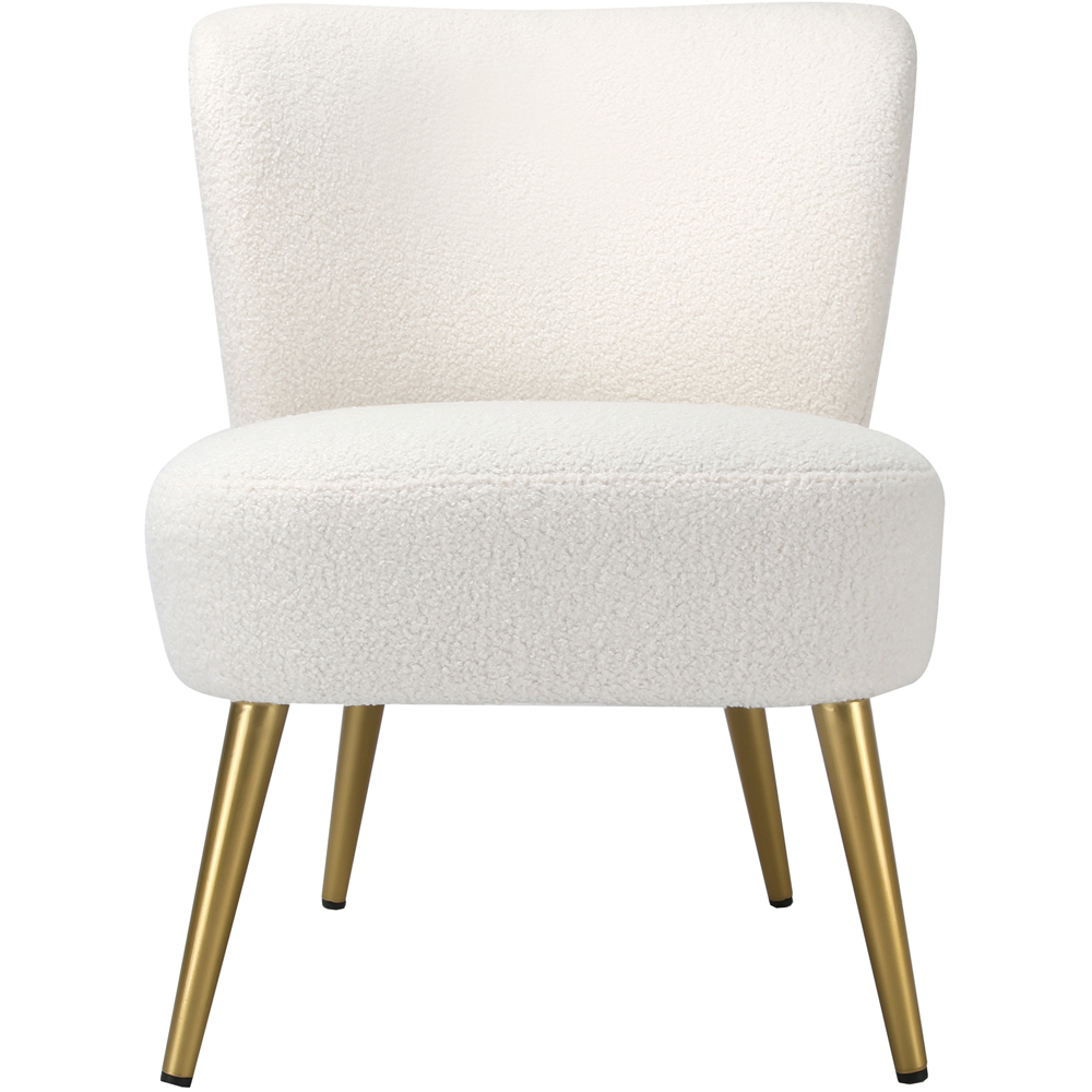 Shaun Cream Boucle Accent Chair with Golden Legs Image 3