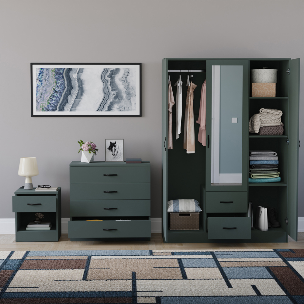 VIDA DESIGNS Riano Green 3 Piece Bedroom Furniture Set Image 3