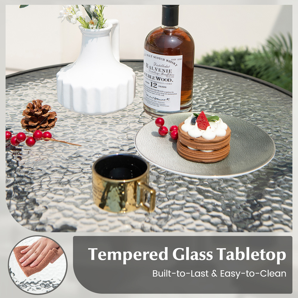 Costway Glass Tabletop Bistro Table Image 7