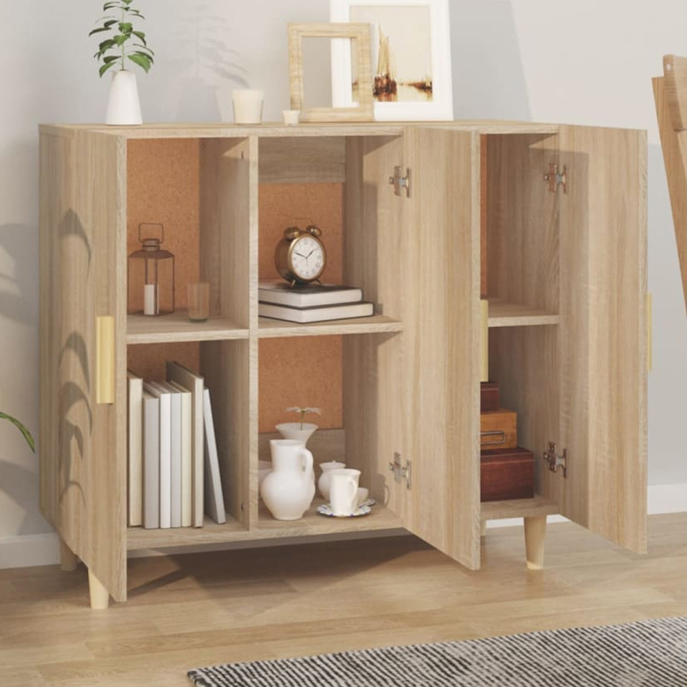 vidaXL 3 Door Sonoma Oak Sideboard Image 1