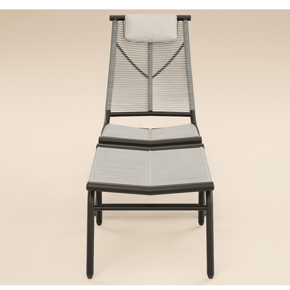SOLACE+CO Esen Brown Garden Lounge Chair with Footstool Image 3