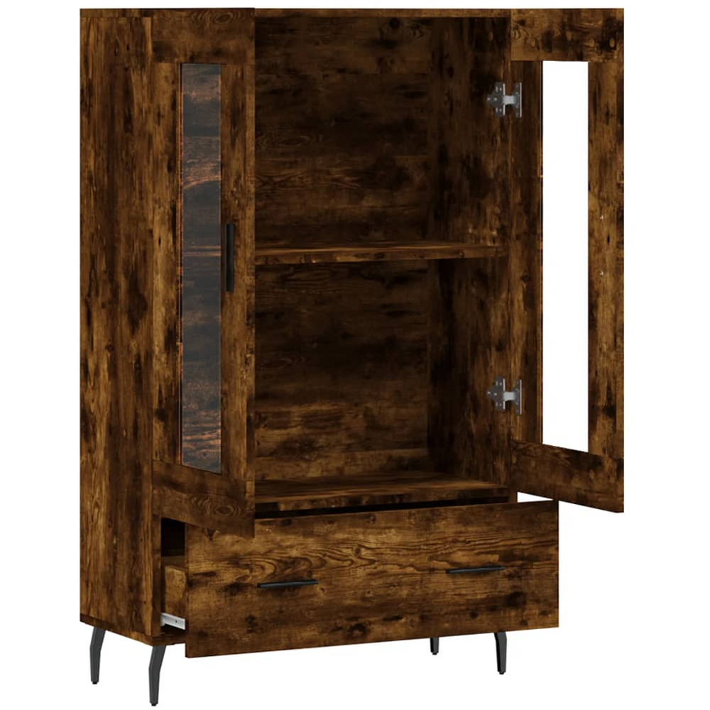 vidaXL 2 Glass Door Single Drawer Sonoma Oak Highboard Image 5