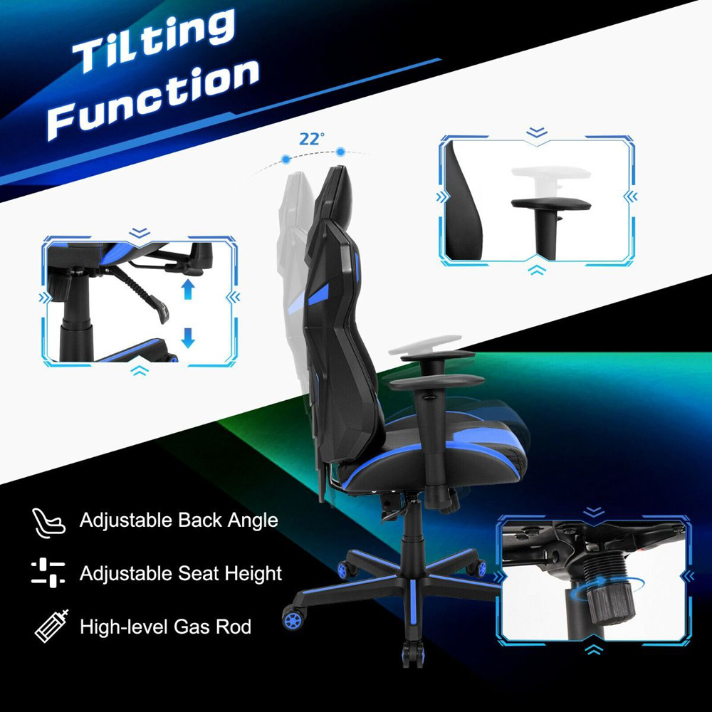 Costway Blue Ergonomic Gaming Chair Image 6