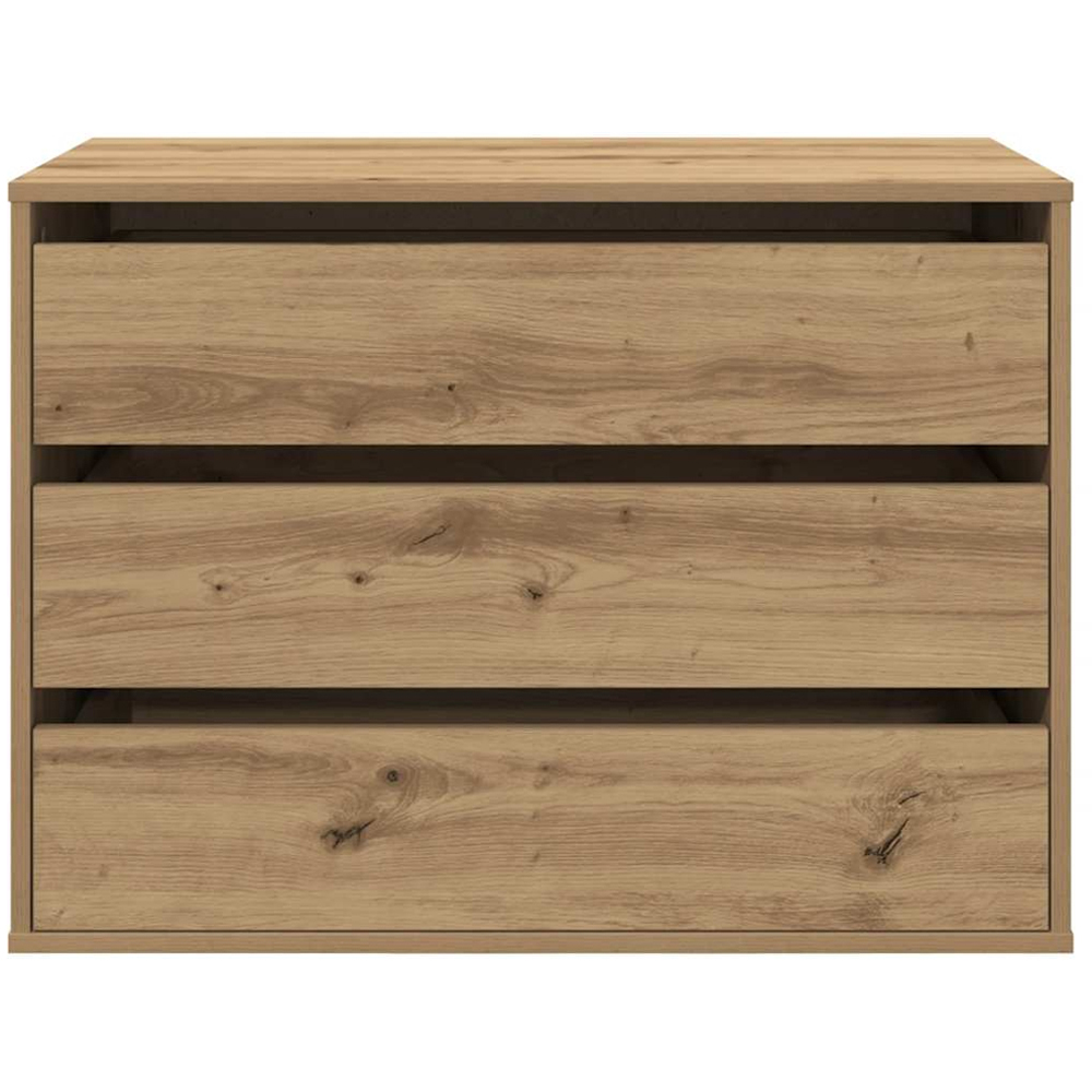 vidaXL 3 Drawer Artisan Oak Engineered Wood Chest of Drawers Image 4