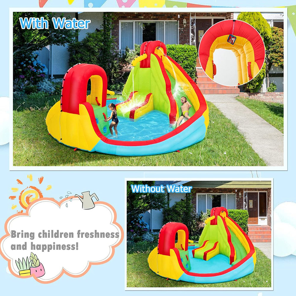 Costway Bouncy Water Castle with Slides and Climbing Wall Image 8
