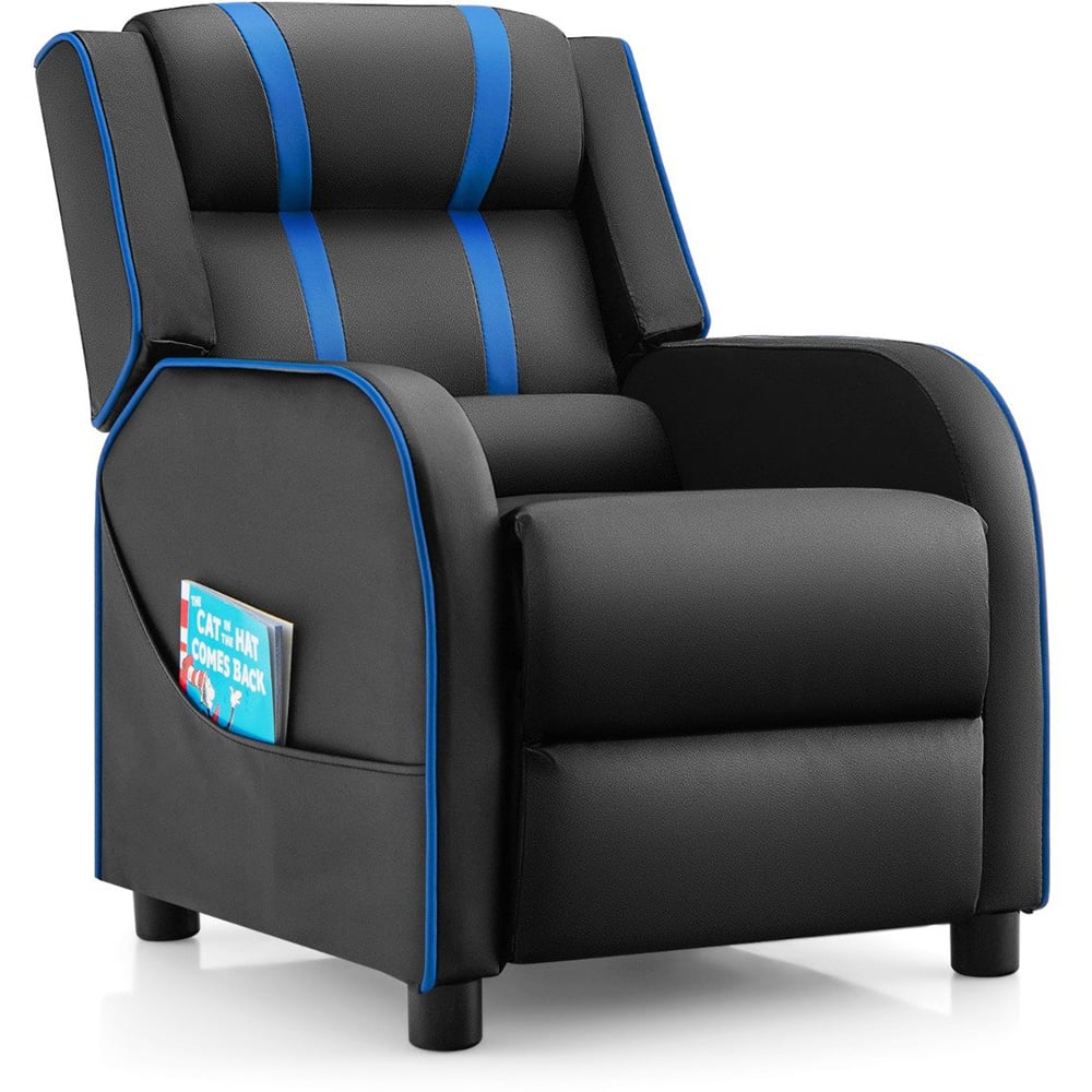 Costway Blue Recliner Chair with Adjustable Backrest Image 2