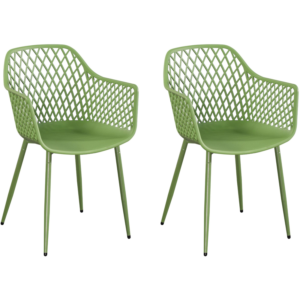 Core Products 2 Seater Moss Green Lattice Design Round Plastic Table Garden Bistro Set Image 4