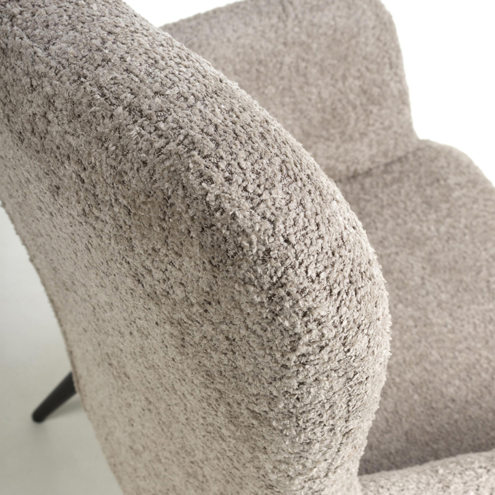 Bordeaux Textured Chenille Effect Mink Armchair Image 6