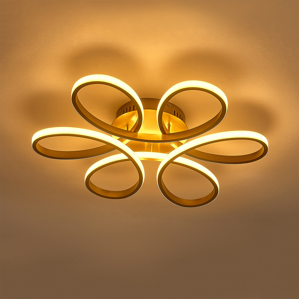 Living and Home Golden Frame Modern LED Ceiling Light Image 6