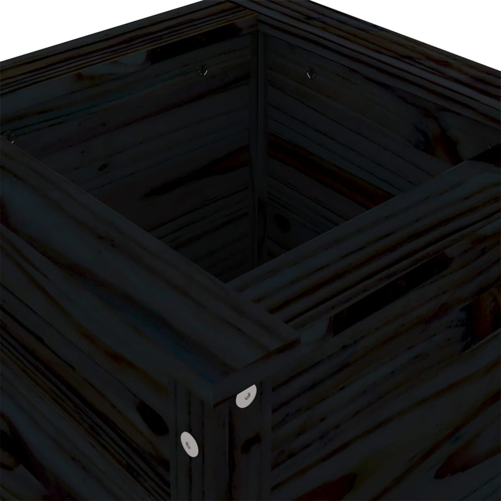 vidaXL Black Solid Pine Wood Garden Planter 40 x 40 x 78cm Image 6