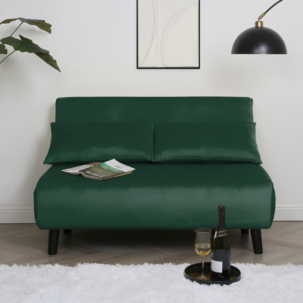 Aurora Double Sleeper Green Velvet Sofa Bed Image 7