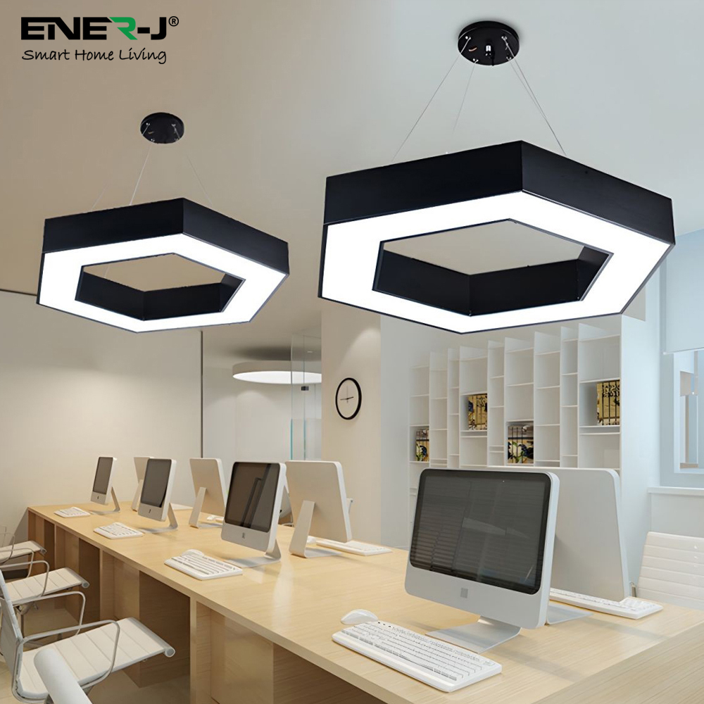 ENER-J HexaGlow 25–50W CCT Adjustable Black Hollow Hexagon LED Light Image 7