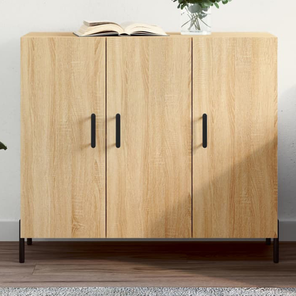 vidaXL 3 Door Sonoma Oak Sideboard Image 1