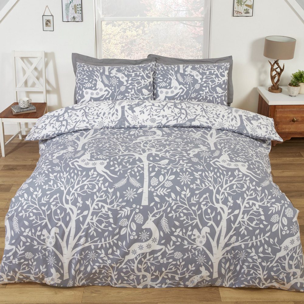 Rapport Home Tatton King Size Grey Duvet Set Image 1