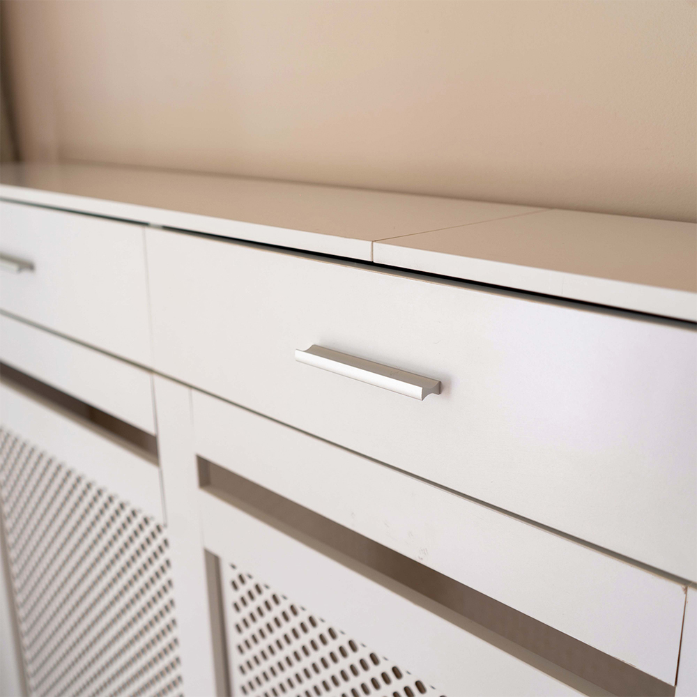 Portland 3 Drawer White Radiator Cover Large Image 4