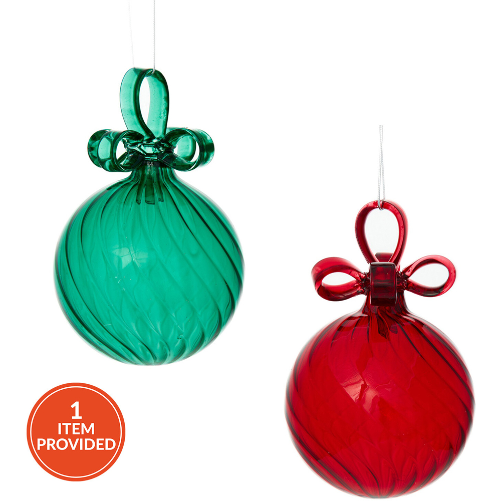 Glass Bow Bauble Image 1