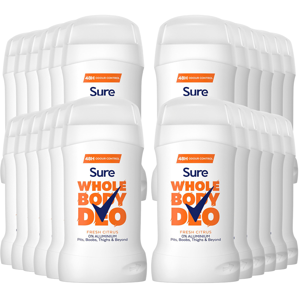 Sure Women Aluminium Free Whole Body Fresh Citrus Deodorant Stick 50ml 24 Pack Image 1
