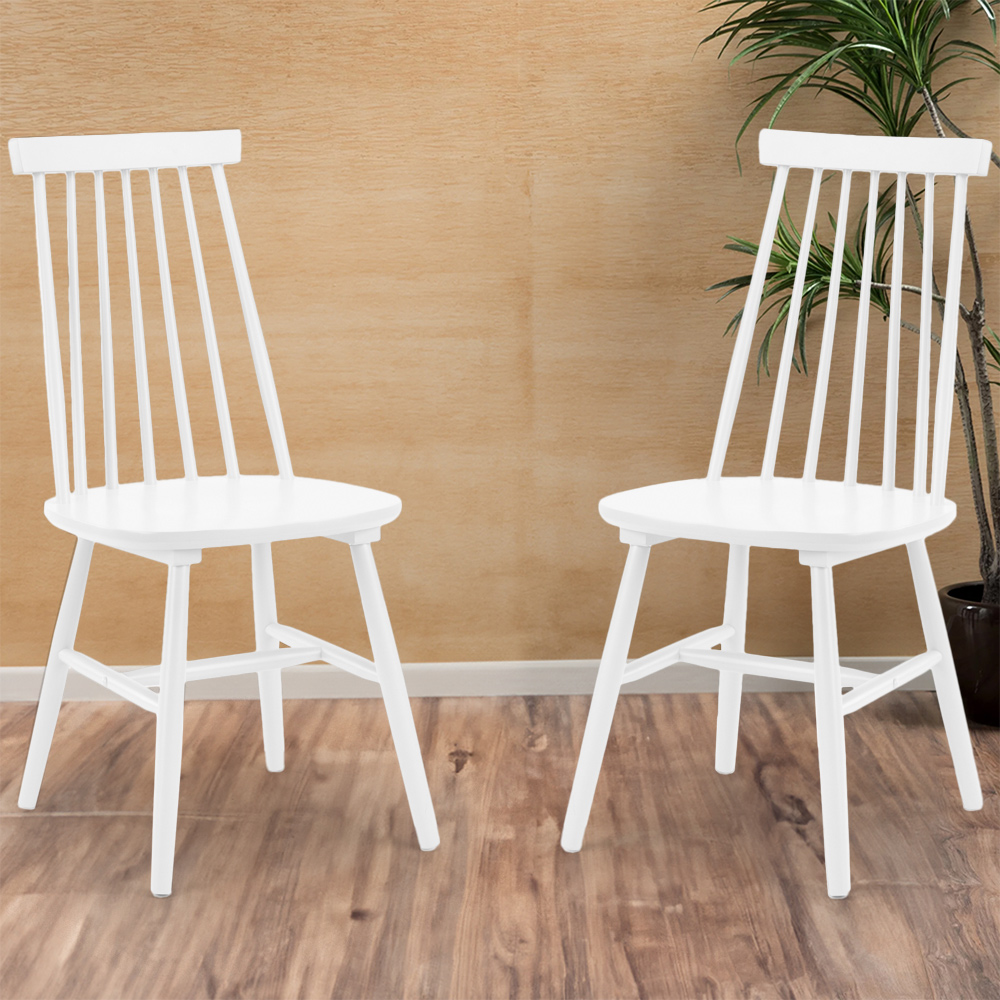 Julian Bowen Alassio Set of 2 White Dining Chair Image 1