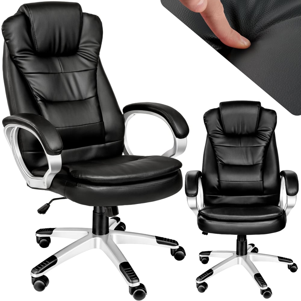 tectake Zulu Black Height Adjustable Ergonomic Office Chair Image 2