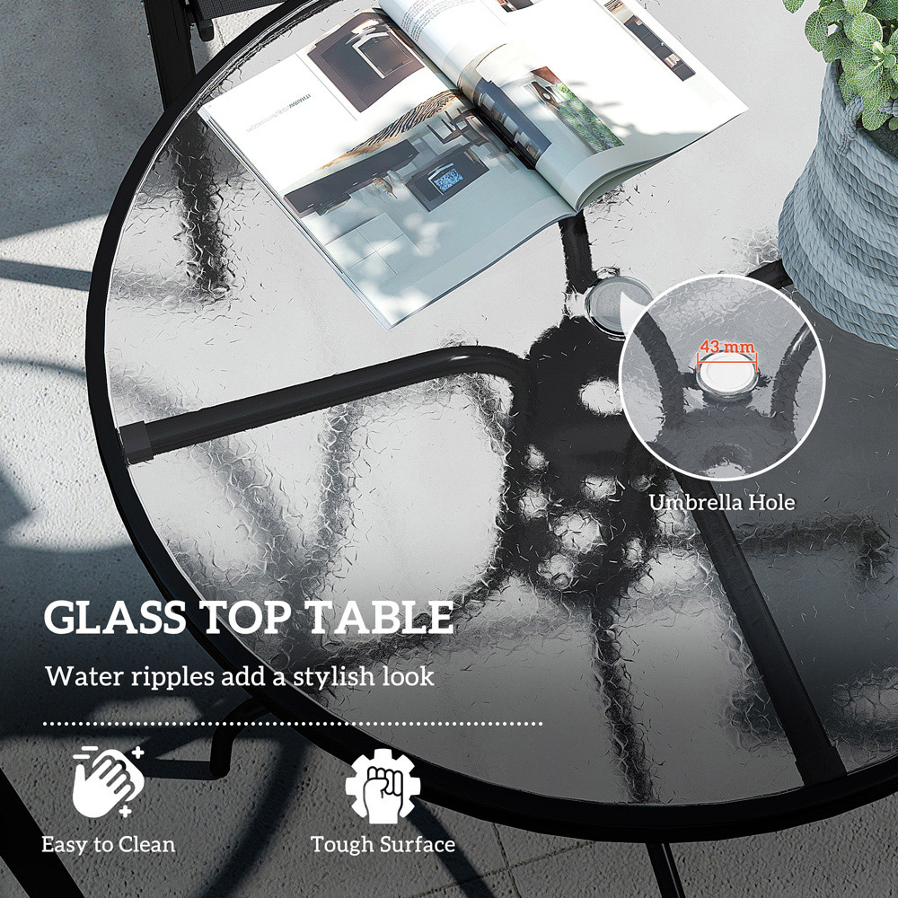 Outsunny 4 Seater Black Garden Dining Set Image 6