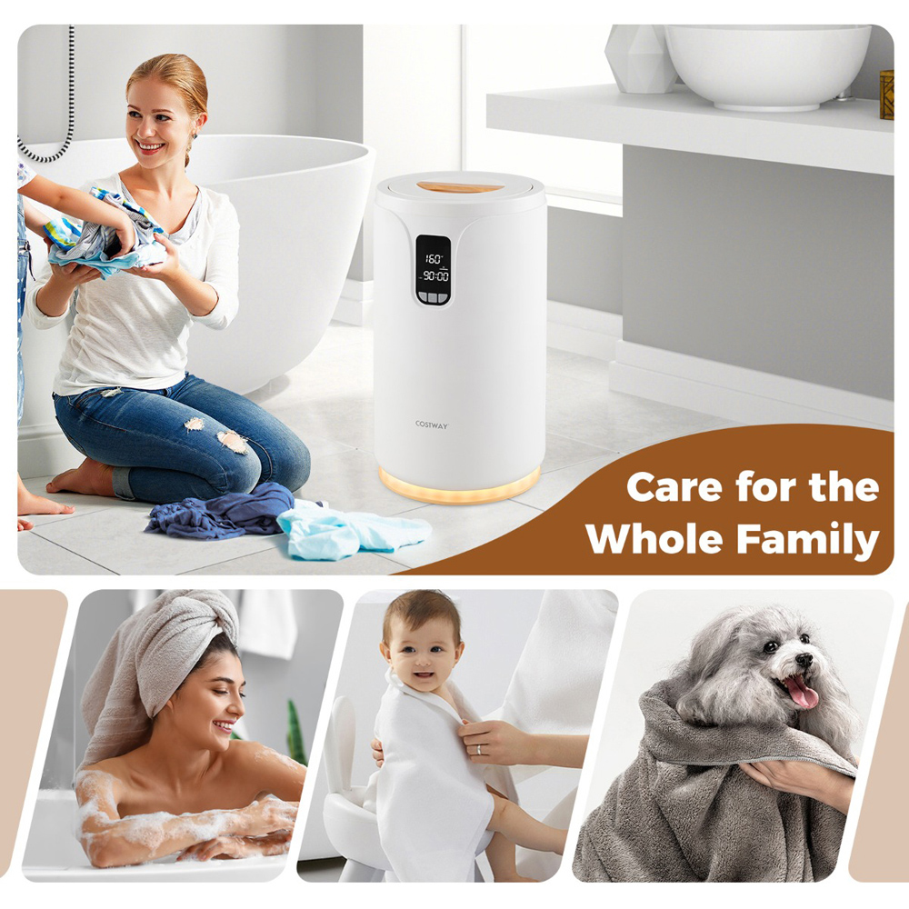 Costway White Towel Heater with Heating Time 20L Image 4