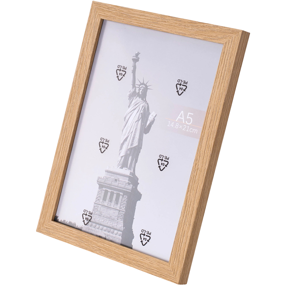 Living and Home Natural Wood Grain Photo Frame 5.8 x 8.3 inch 5 Pack Image 3