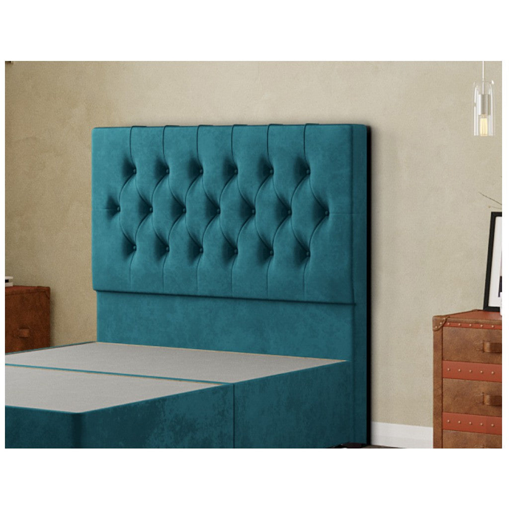 Eleganza Belgrave Single Emerald Plush Floor Standing Headboard Image 3