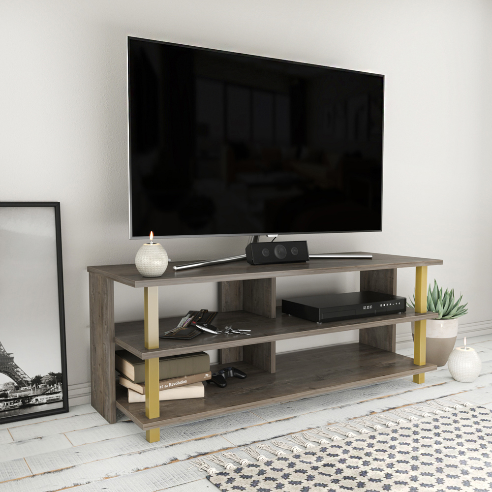 Decorotika Pueblo 4 Shelf Gold Wenge TV Stand for 55 inch TV Image 6
