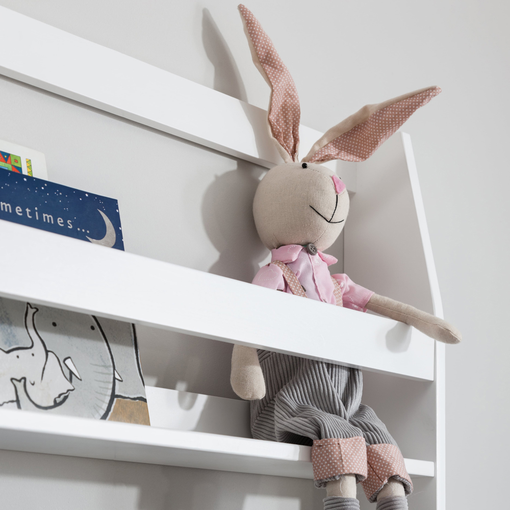 Noa and Nani Hakan 4 Shelf White Wall Mounted Bookcase Image 4
