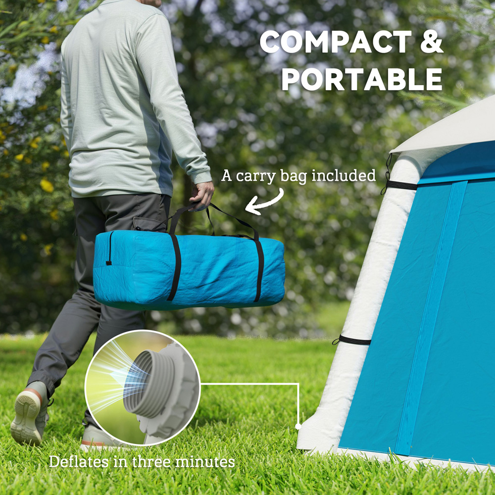 Outsunny 2 Person Easy Setup Inflatable Camping Tent with Pump Light Blue Image 8
