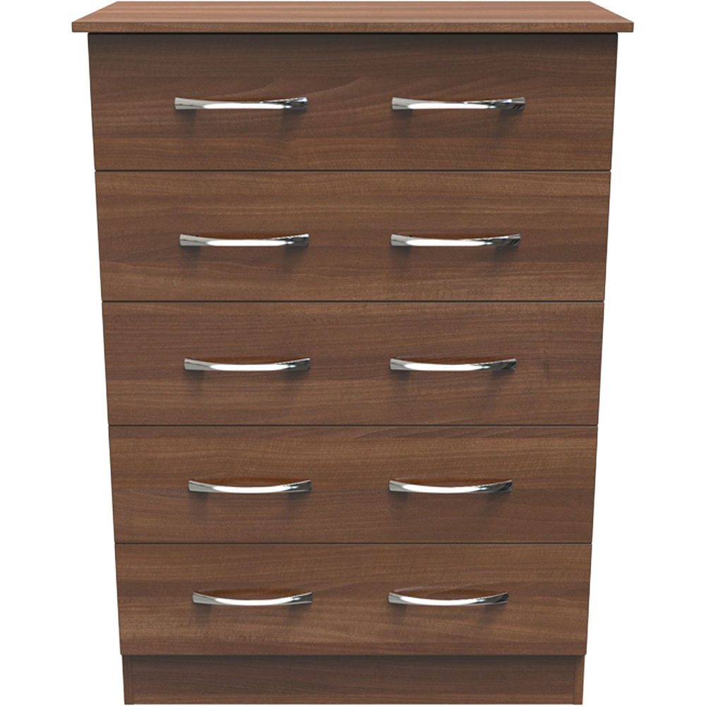 Crowndale Avon 5 Drawer Noche Walnut Chest of Drawers Image 3