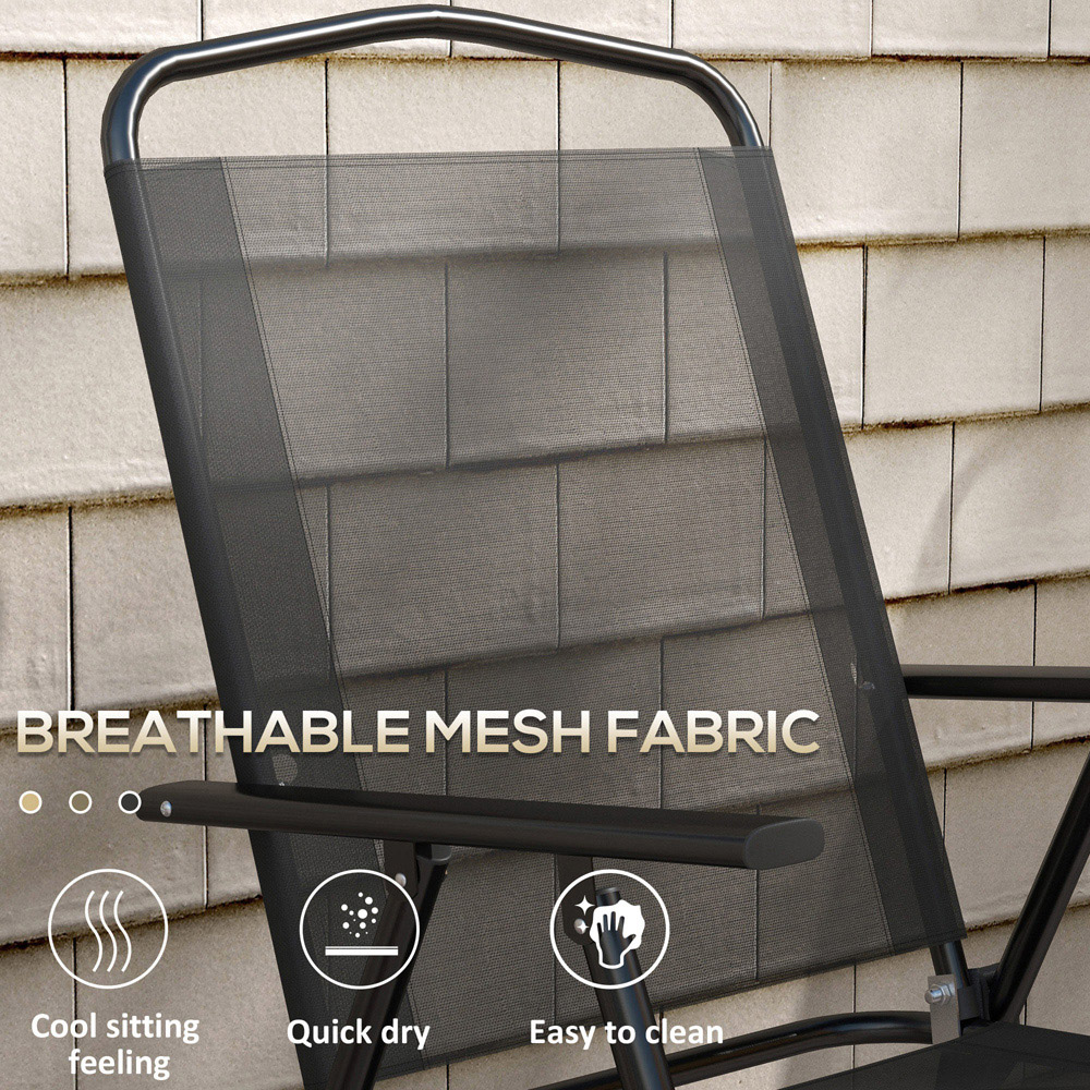 Outsunny 2 Seater Bistro Set Black Image 6