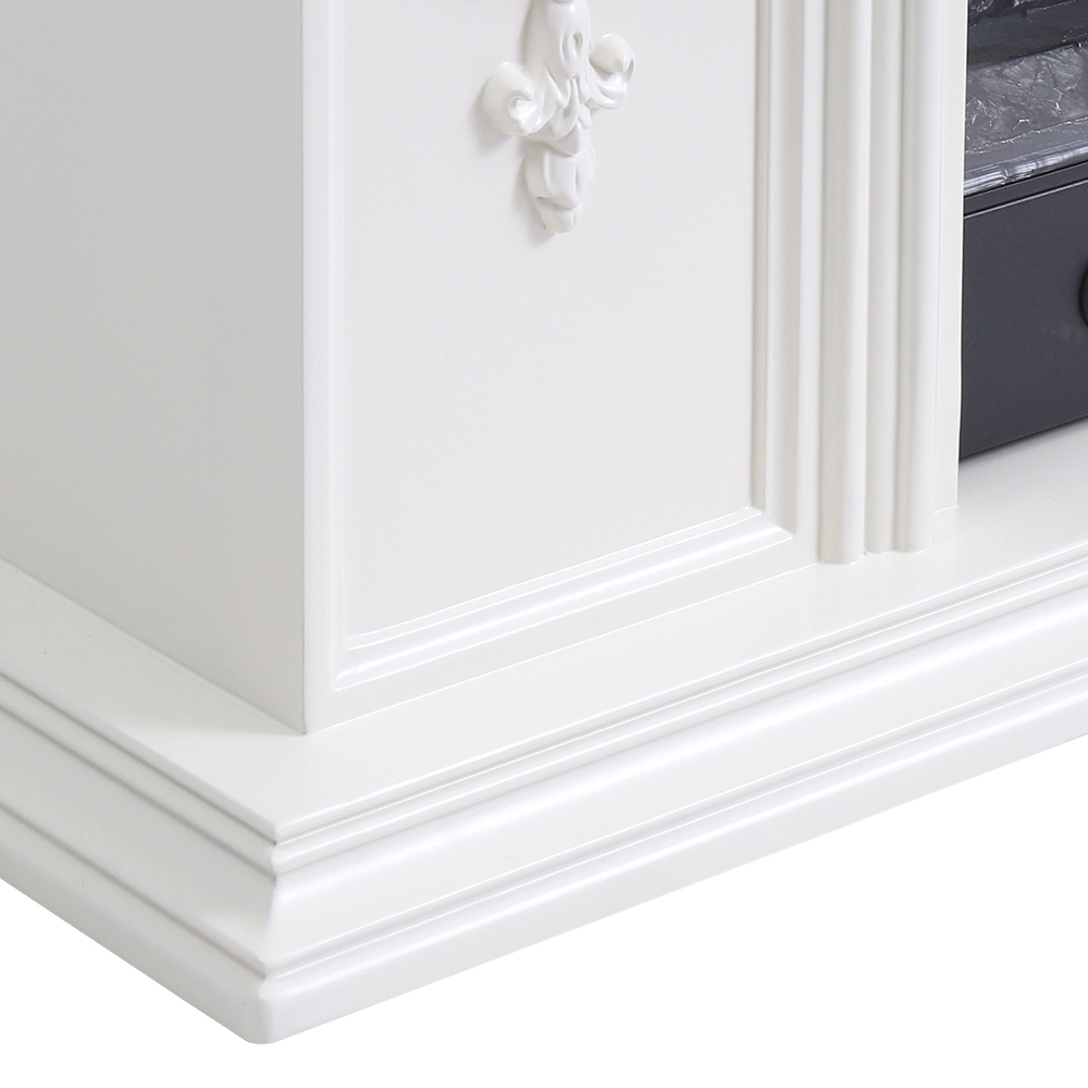 Living and Home 7 Flame Colour Natural Resin Carved TV Stand Electric Fireplace with Remote Image 6