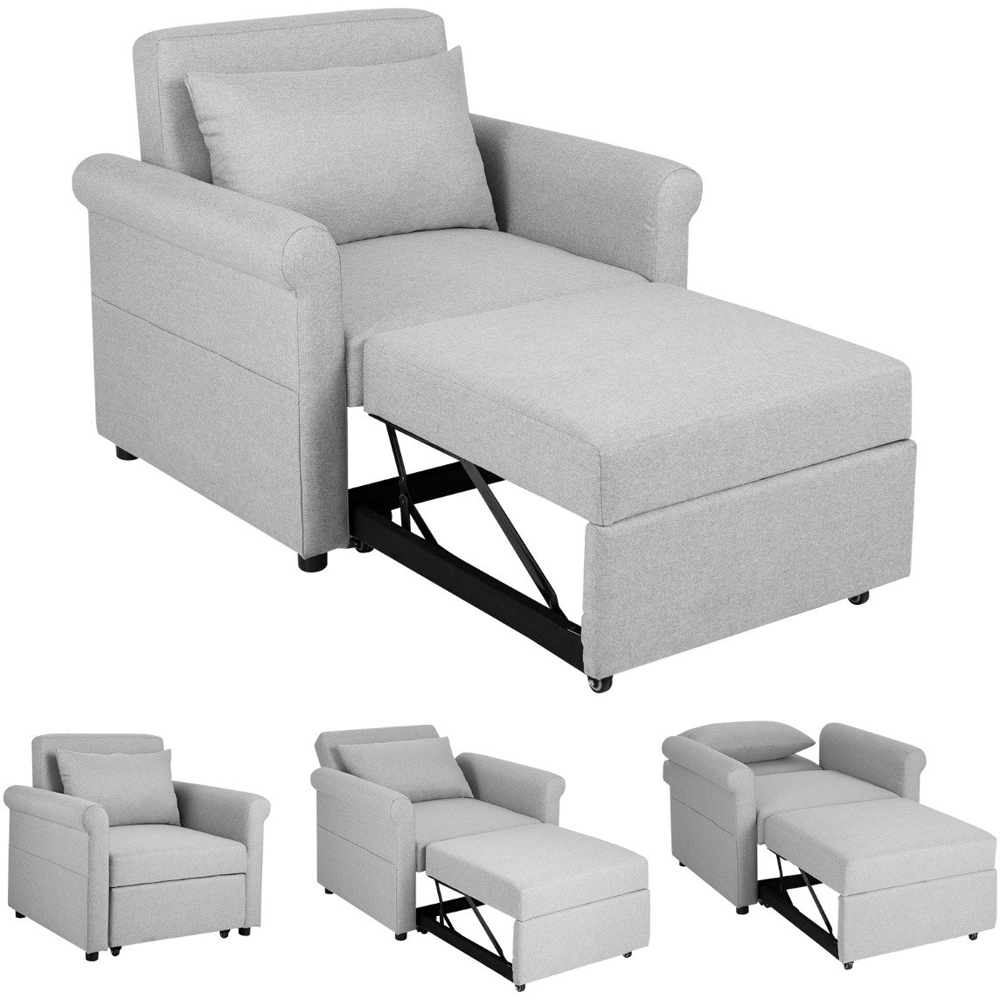 Costway Single Sleeper Grey Sofa Bed Image 3